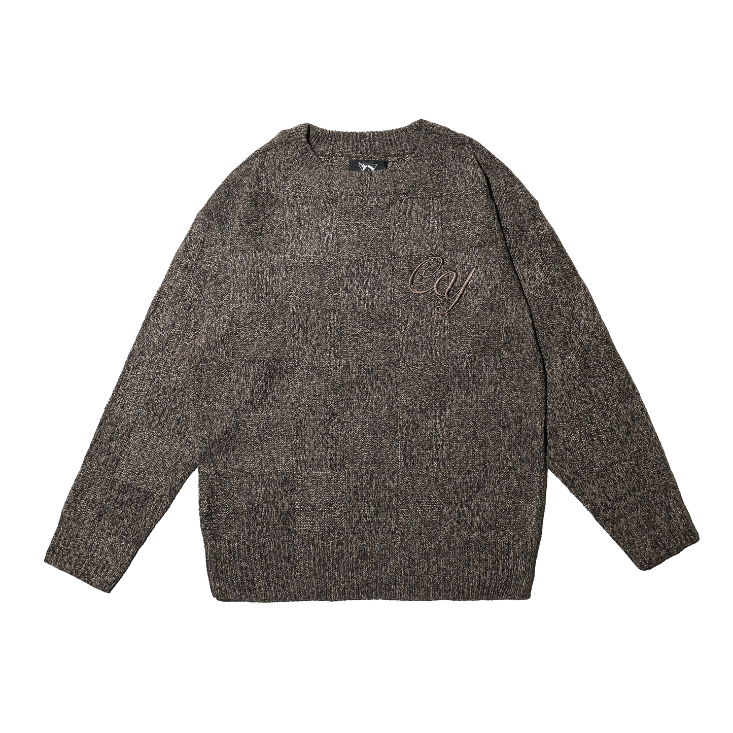 COZY Vintage Style Block Check Knit