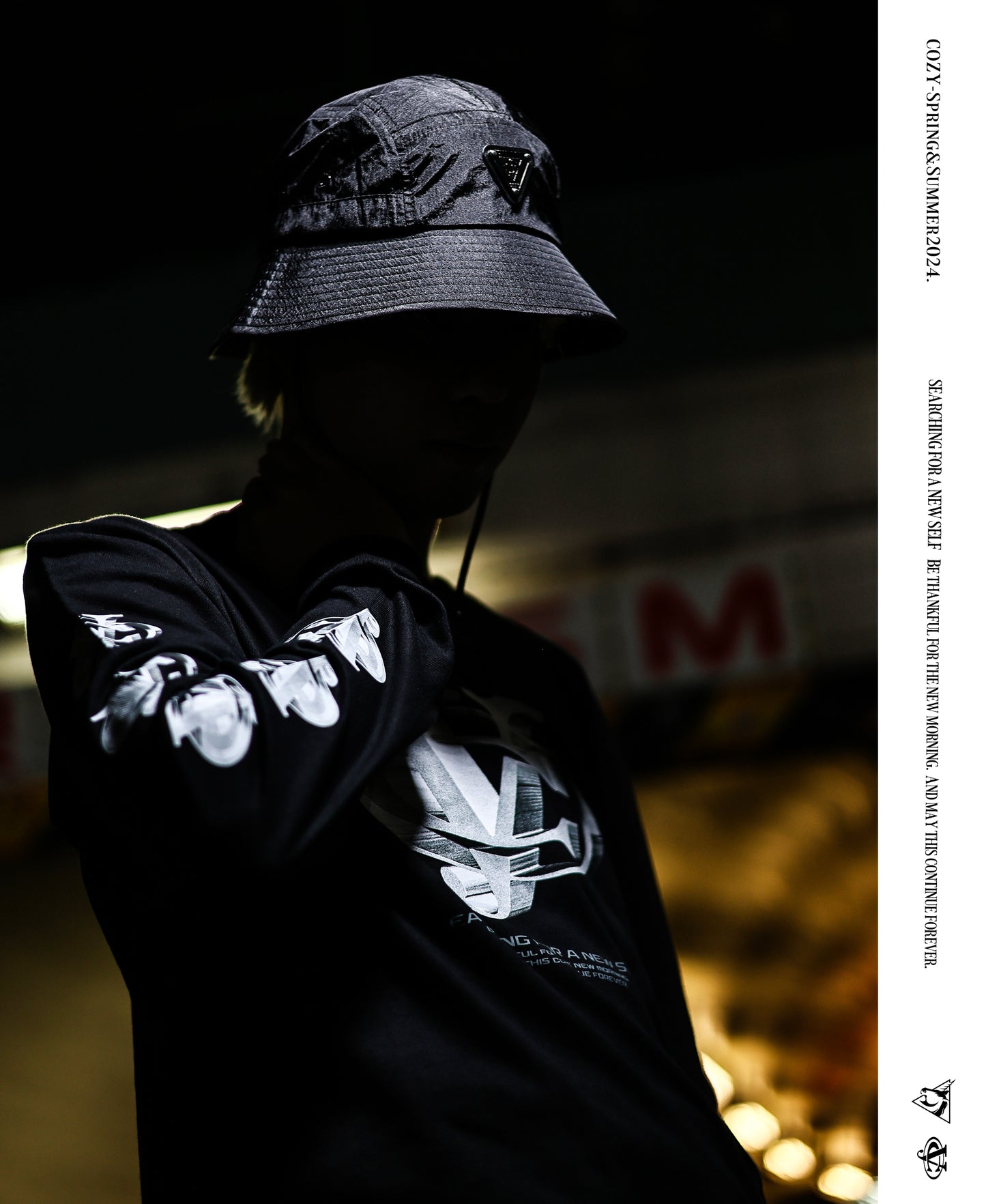 COZY Emblem Nylon Bucket Hat
